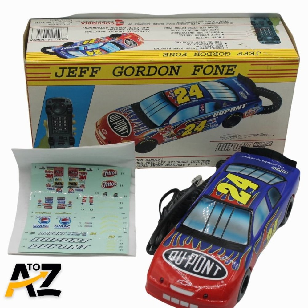 NASCAR JEFF GORDON 24 DUPONT FONE PHONE 9"X3.5" W/ OG Box Columbia Stickers